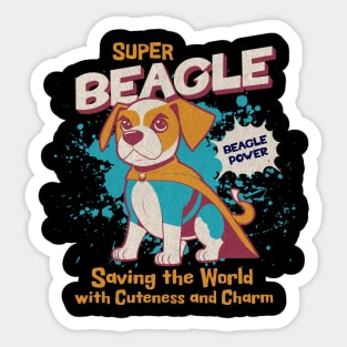 Superhero Beagle Sticker